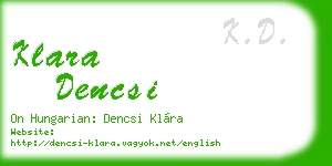 klara dencsi business card